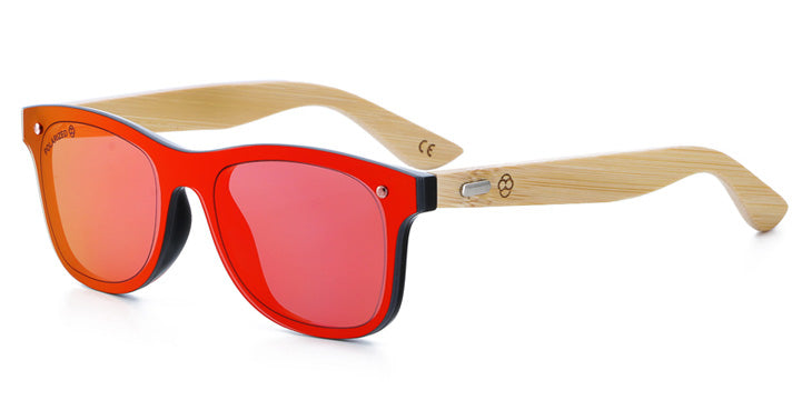Wooden Bamboo Frame Sunglasses - Polarized UV400, Half Frame Design For Men & Women