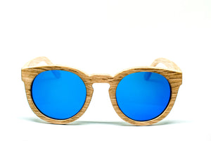 Round Sunglasses With Azure Mirror Lens - Ipanema - Maybe Sunny