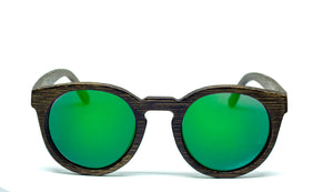Round Sunglasses With Green Mirror Lens - Navio - Maybe Sunny