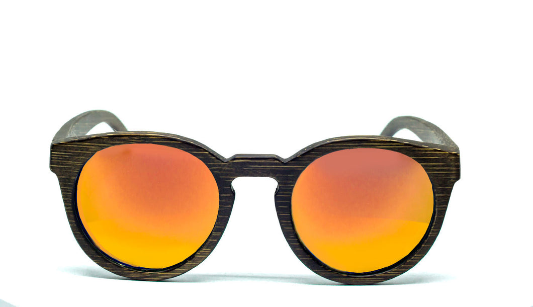 Round Sunglasses With Flame Mirror Lens - Navio - Maybe Sunny