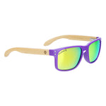 Wayfarer Women's Sunglasses With Violet Frames Gold Mirror Lens Bondi Right Side