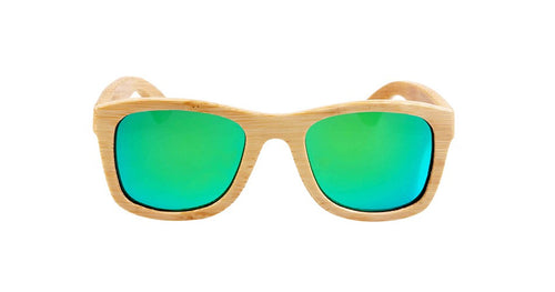 Wayfarer Sunglasses With Green Mirror Lens - Ehukai - Maybe Sunny